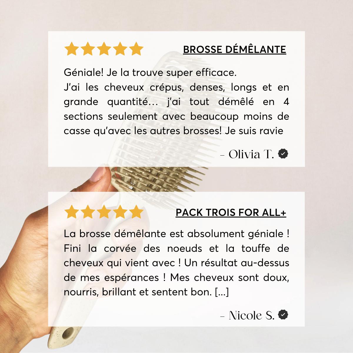 Avis clients concernant la brosse démêlante pour cheveux bouclés