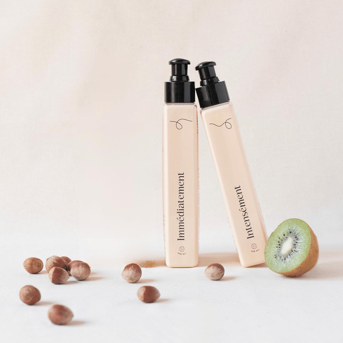 Routine pour cheveux bouclés comprenant un masque et un soin pour nourrir, définir et hydrater les boucles