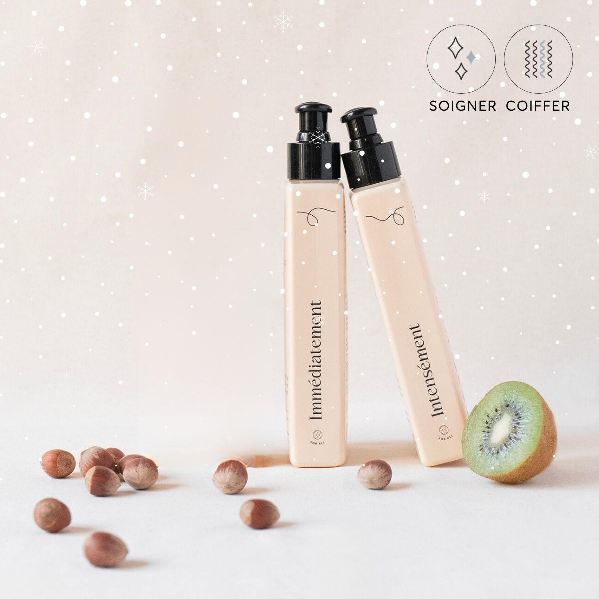 Routine pour cheveux bouclés comprenant un masque et un soin pour nourrir, définir et hydrater les boucles