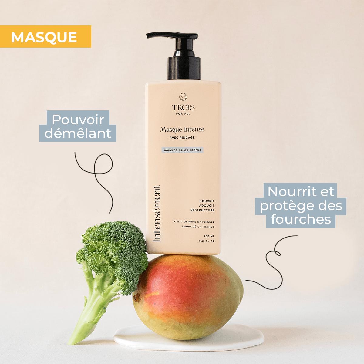 Masque pour cheveux bouclés démêlant et nourrissant, protège des fourches et frisottis pour des boucles lisses et définies