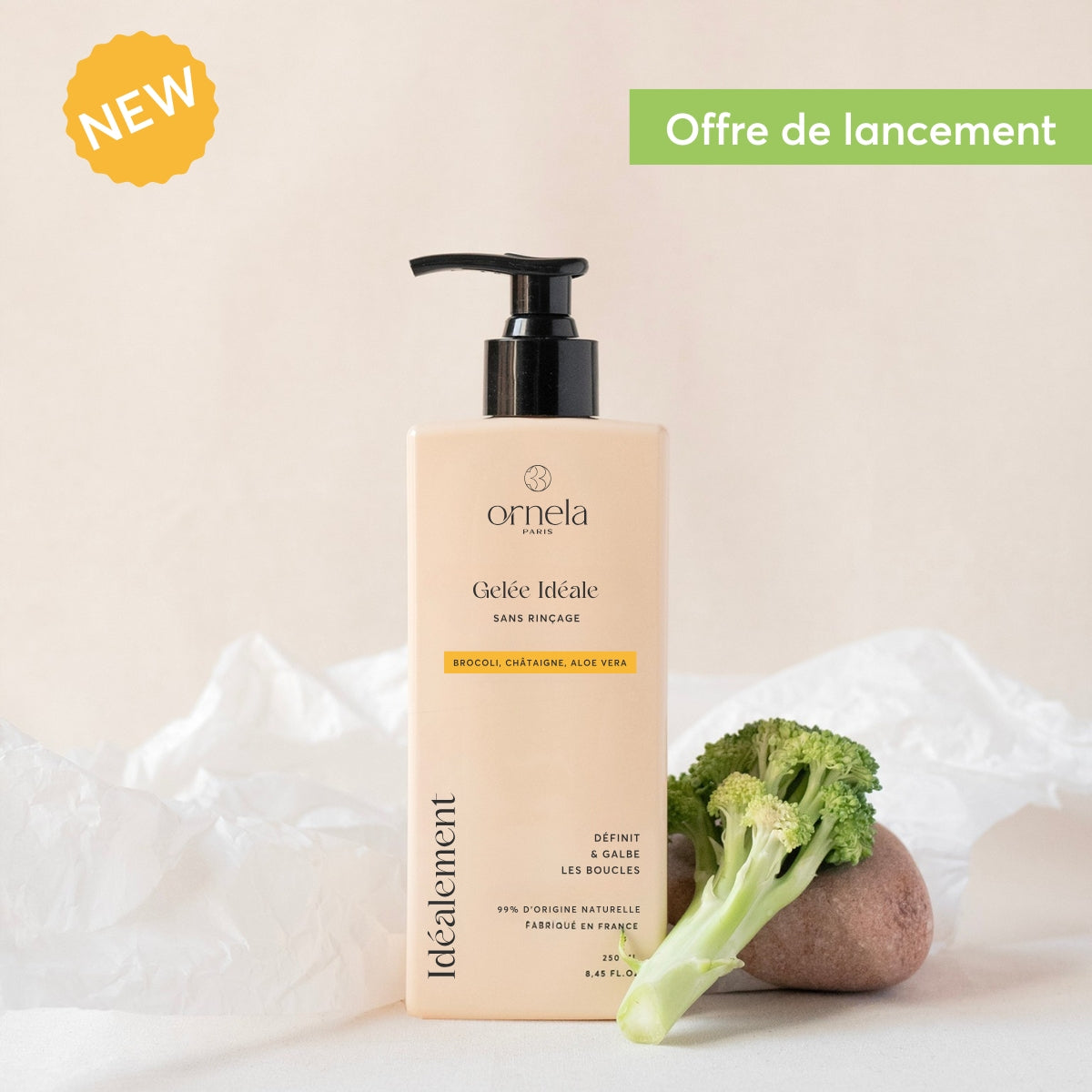Gelée capillaire pour cheveux bouclés, qui définit, hydrate et sculpte toutes les boucles durablement