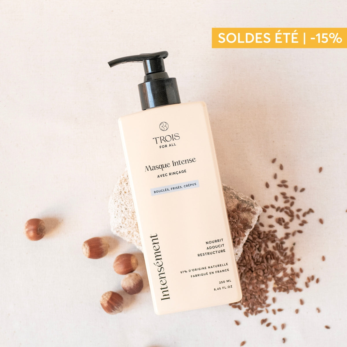 Masque pour cheveux bouclés qui nourrit intensément sans alourdir les boucles