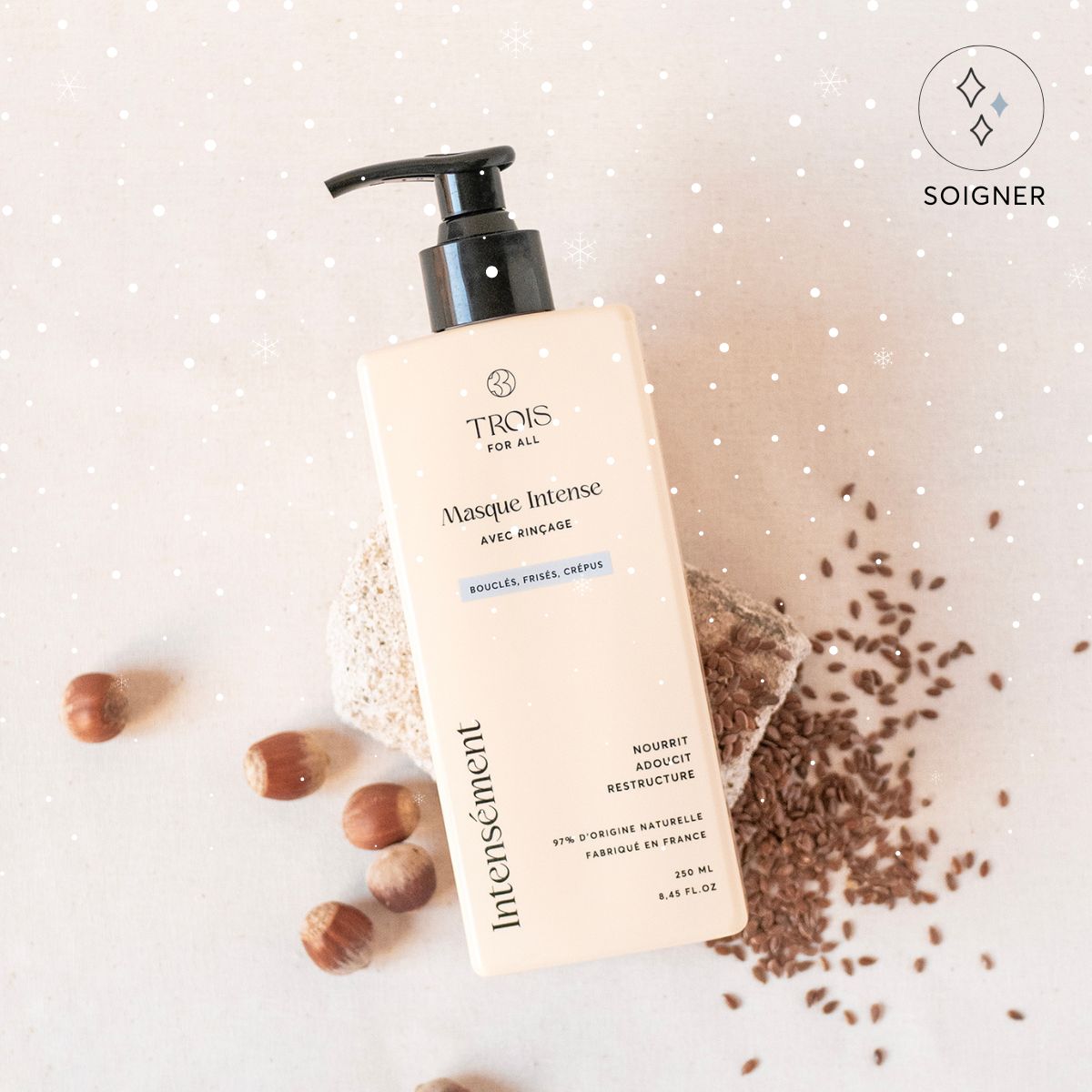 Masque pour cheveux bouclés qui nourrit intensément sans alourdir les boucles